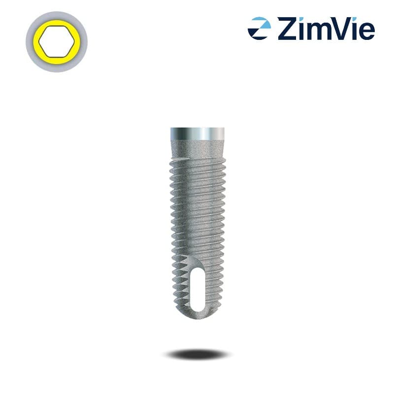 Zimmer Ø 6,0 mm Tapered Screw-Vent Implantat (Int Hex, 5,7 mm) | mit 1,0 mm Kragen | Länge: 10,0 mm