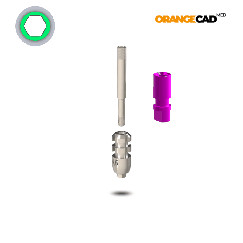 Zimmer® Abformpfosten Tapered Screw Vent® Ø 4,5 mm | Offene Abformung | Höhe: 11,0 mm | mit Labor-Analog