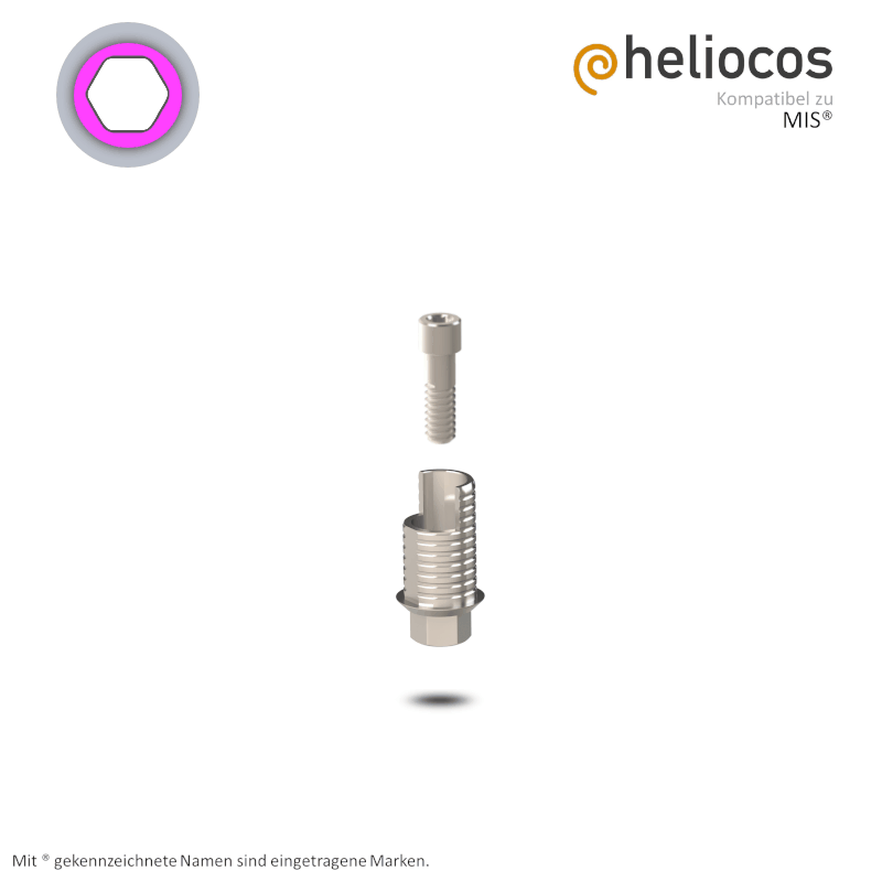 Zimmer® Titanbasis Tapered Screw Vent® Ø 3,5 mm | Höhe: 5,5 mm | mit Rotationsschutz