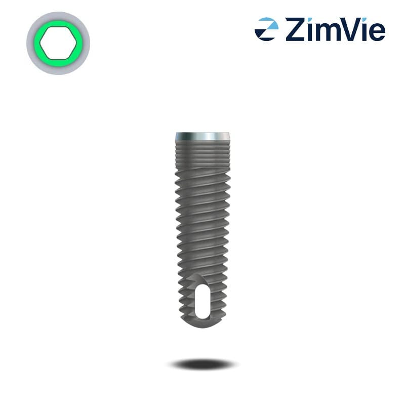 Zimmer Tapered Screw-Vent Implantat (Int Hex, 3,5 mm) | mit 0,5 mm Kragen | Ø 3,7 mm | Länge: 10,0 mm