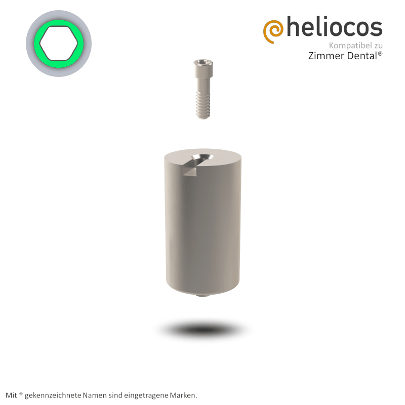 Zimmer® Preface Abutment Tapered Screw Vent® Ø 3,5 mm | Halter: Medentika® | Workflow: Heliocos | Ø 11,5 mm